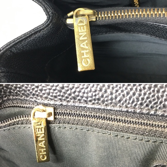 CHANEL Caviar Quilted Grand Shopping Tote GST tote bag black leather - Picture 14 of 16